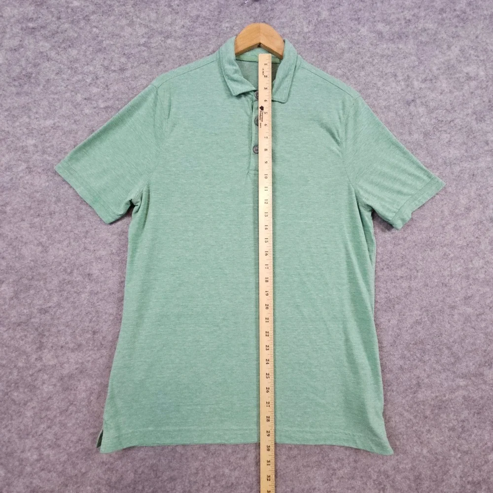 Banana Republic Vintage Men's Heathered Green Polo Shirt Size L Golf Summer HOLE